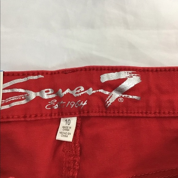 Seven7 Solid Red Weekend Bermuda Shorts - Picture 5 of 10